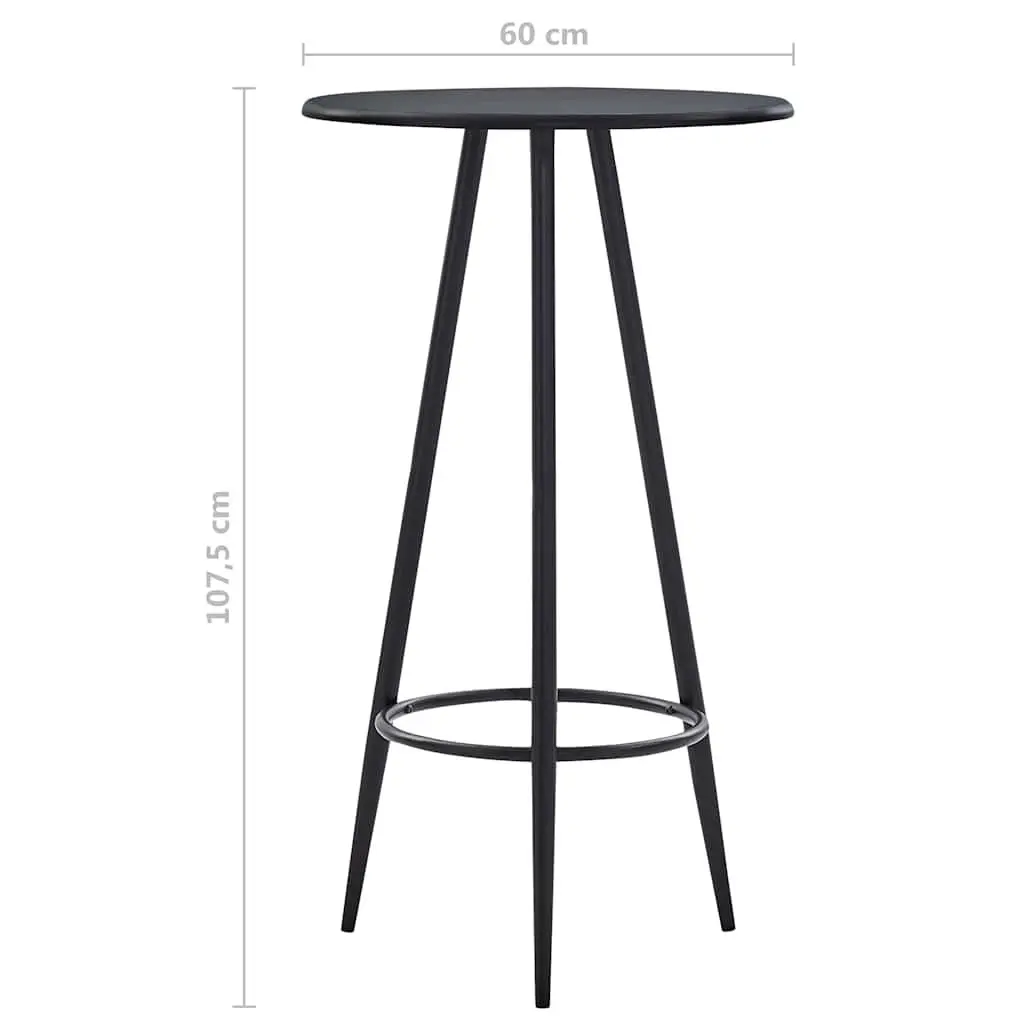 Bar Table MDF Top Steel Legs 60 x 107.5 cm Black