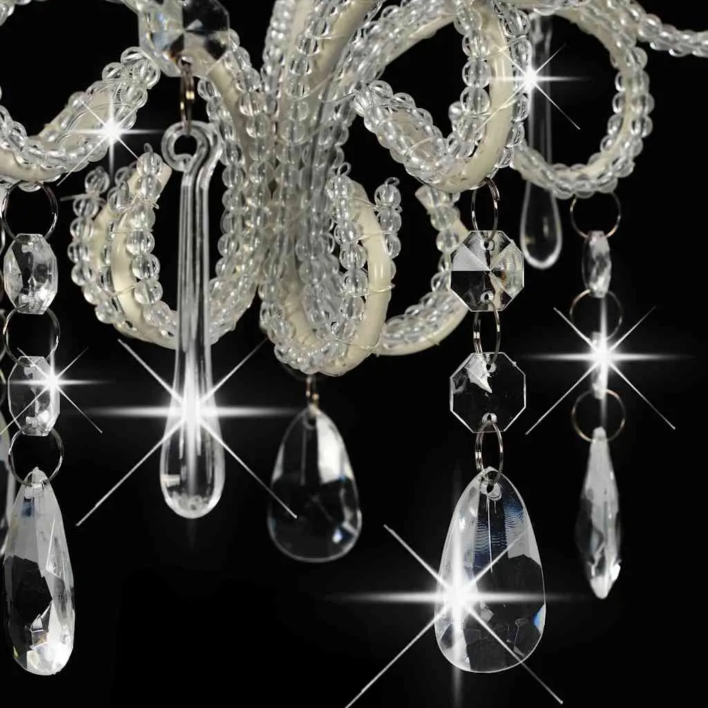 Ceiling Lamp Round White Beads E14 Modern Flush Mount Pendant Light Fixture