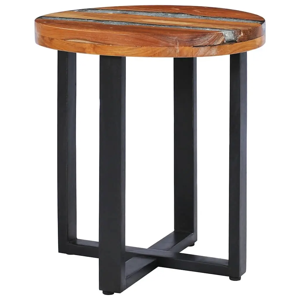 Coffee Table 40x45cm Round Solid Teak Wood Mango Wood Polyresin Side Table