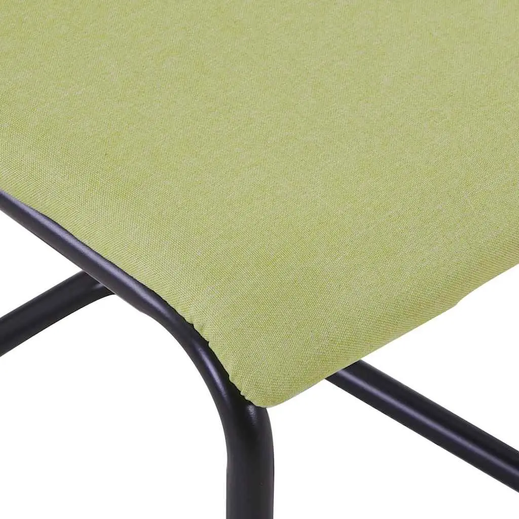 Dining Chairs Set of 4 Green Fabric Cantilever Modern Kitchen Room Seating