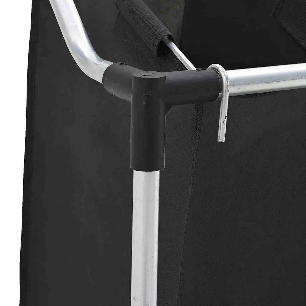 Laundry Sorter Steel Frame Black 3 Bags with Wheels and Handles Utility Room Organizer