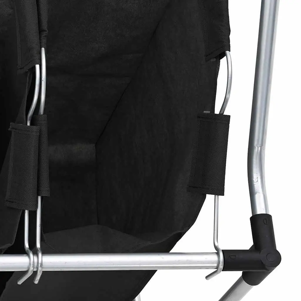 Laundry Sorter Steel Frame Black 3 Bags with Wheels and Handles Utility Room Organizer