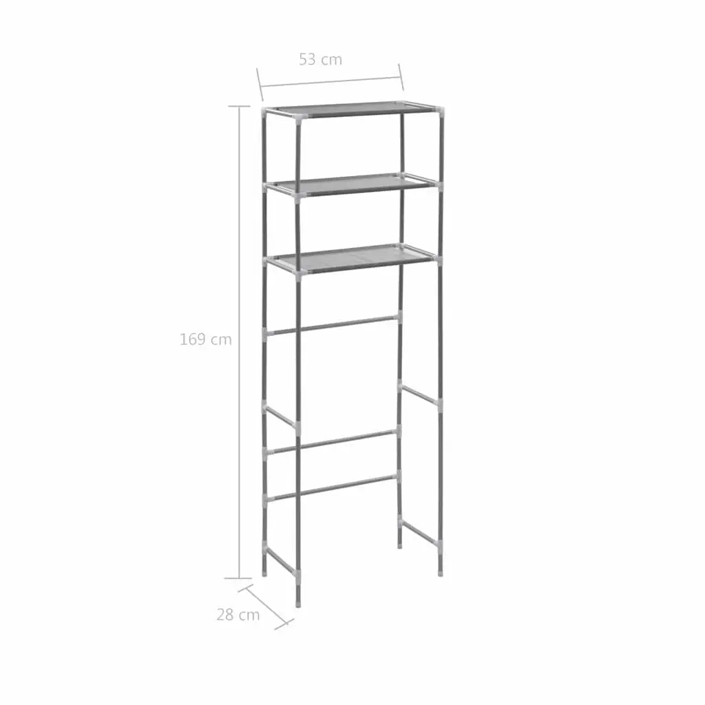 3 Tier Silver Storage Rack Stainless Steel Bathroom Organizer Over Toilet