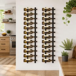 Wall Mounted Wine Rack, 2 Pieces Holding 12 Bottles Each