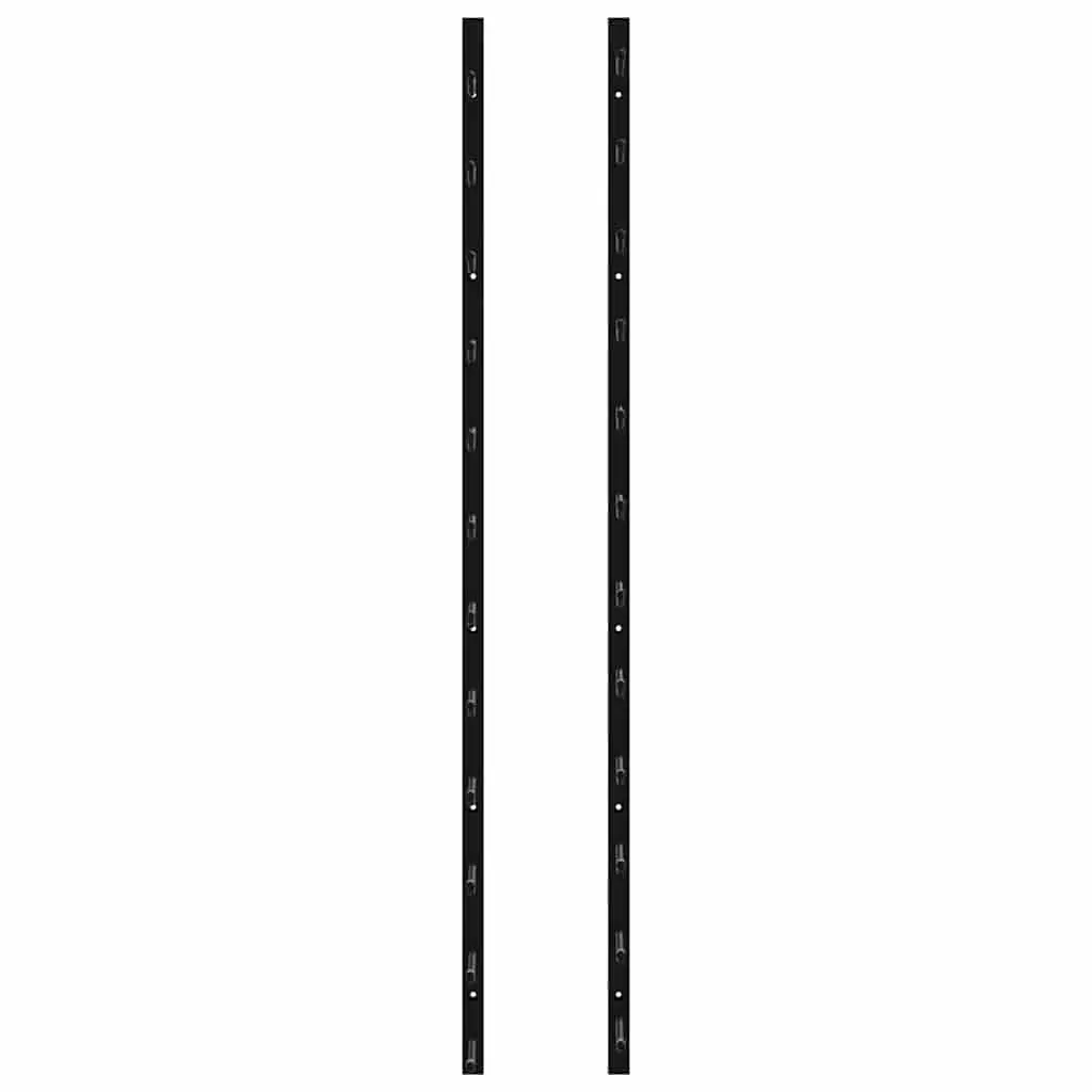Wall Mounted Wine Rack Iron 12 Bottles Black Set of 2