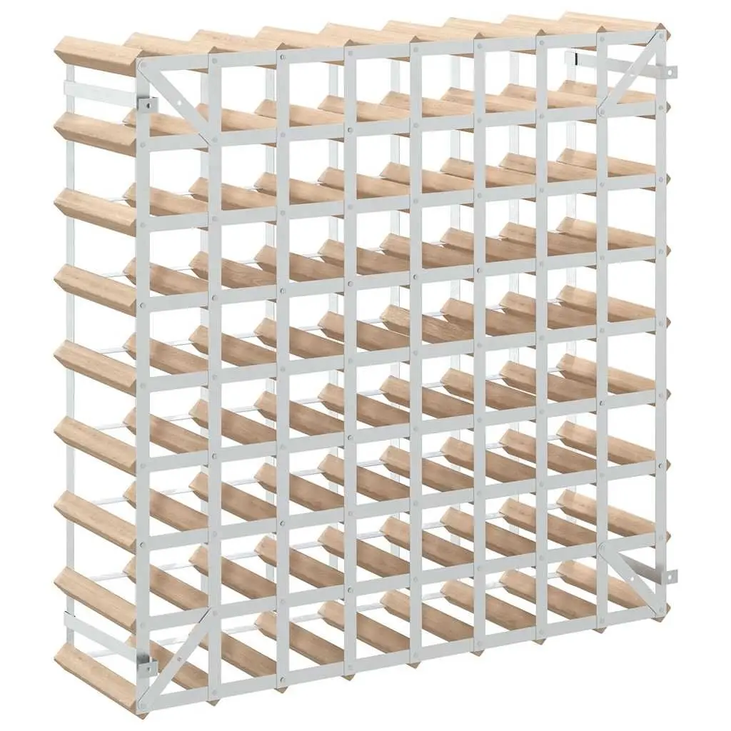 Wine Rack 72 Bottle Wooden Storage Display Cabinet Beige Pinewood Stand