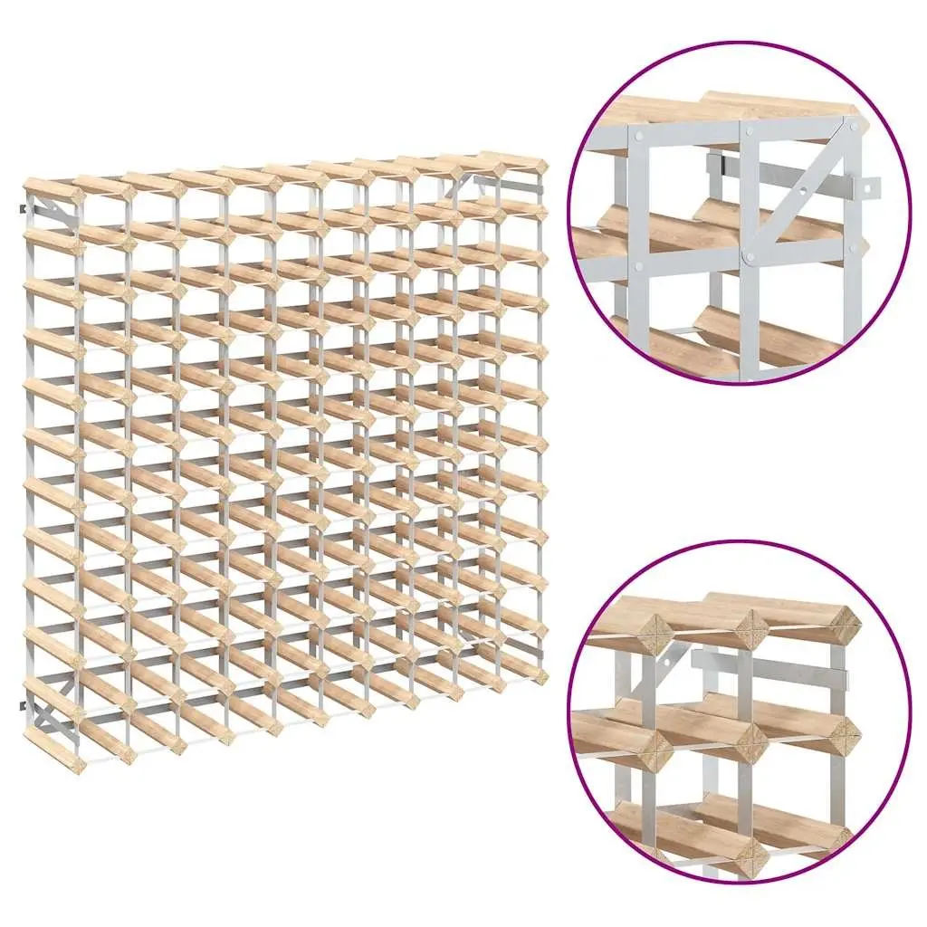 Wine Rack 120 Bottle Holder Wooden Storage Display Cabinet Beige