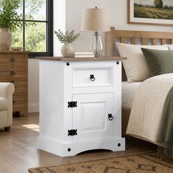 Functional White Wooden Bedside Cabinet for Any Room