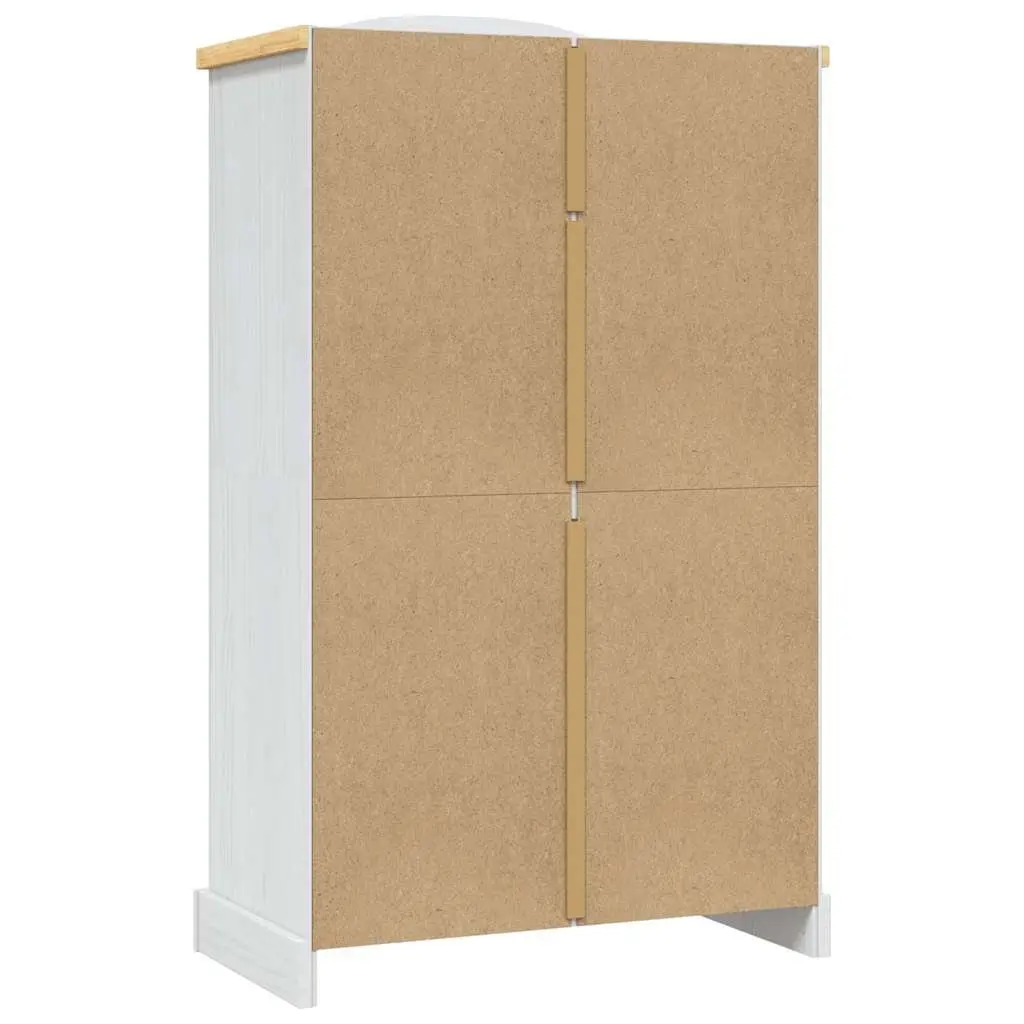 Wooden Wardrobe Solid Pinewood 2 Doors White Mexican Corona Style