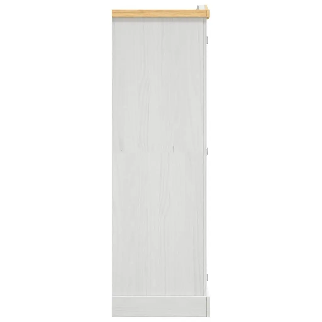 3-Door White Solid Pinewood Wardrobe Mexican Corona Style Cabinet