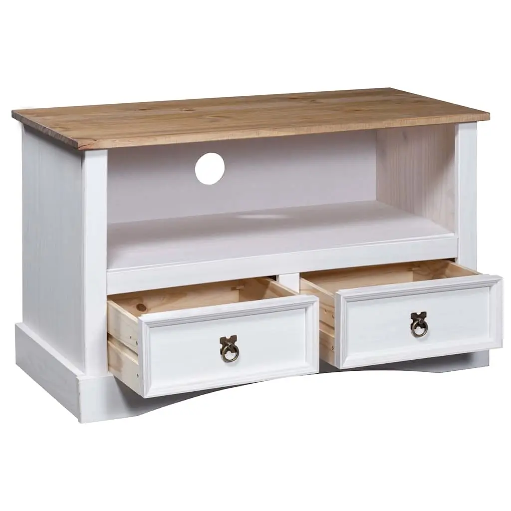 TV Cabinet Wooden 91x43x56cm White Storage Unit