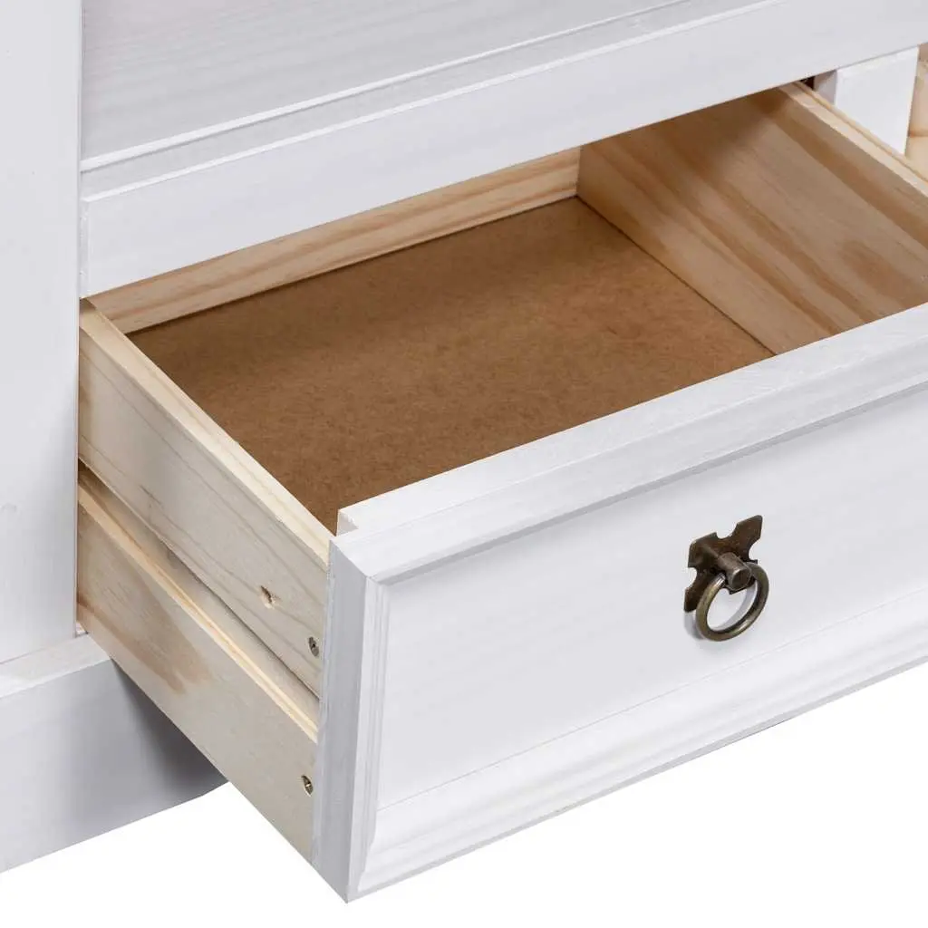 TV Cabinet Wooden 91x43x56cm White Storage Unit