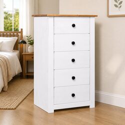 Versatile White Sideboard with 5 Drawers