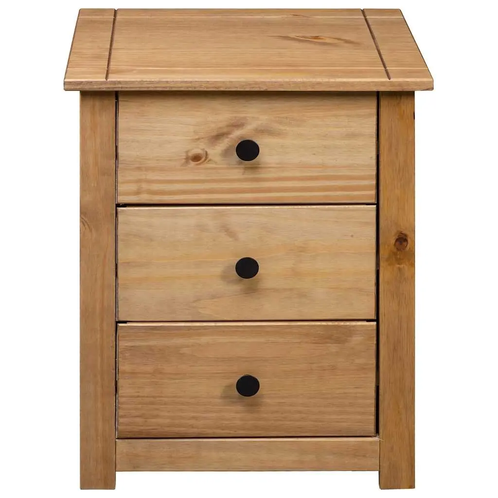 Bedside Cabinet Solid Pine Wood 3 Drawer Storage Chest Brown Nightstand