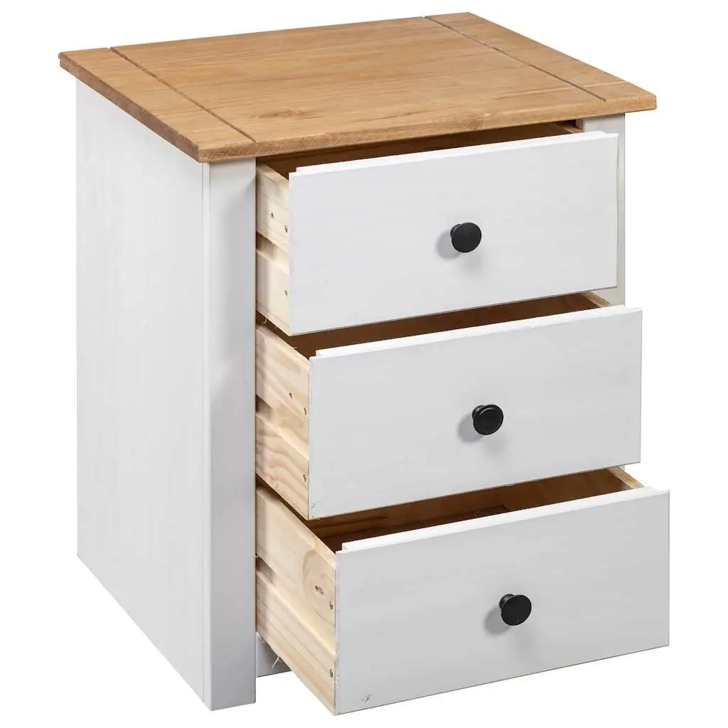 Wooden Bedside Cabinet White 46x40x57cm 3 Drawer Nightstand Storage Chest