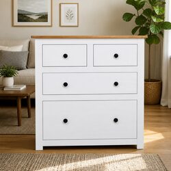 Versatile White Sideboard with Practical Storage Options