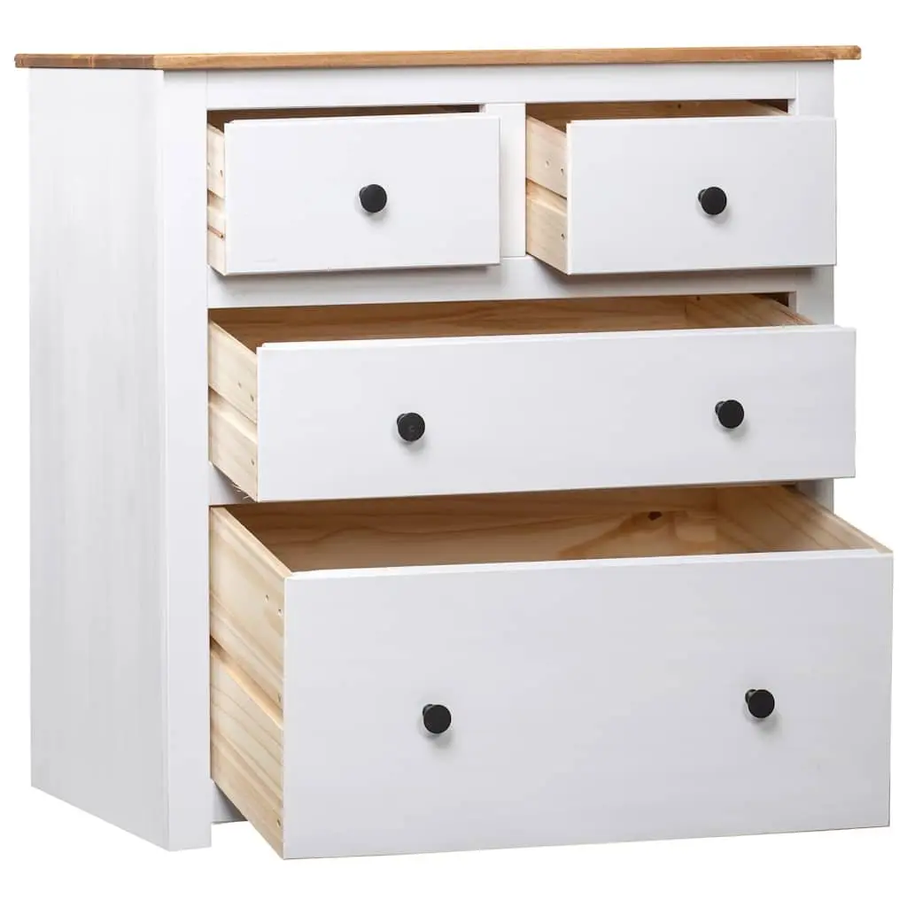 White Wooden Sideboard Storage Cabinet 4 Drawers Rustic Home Furniture Organiser