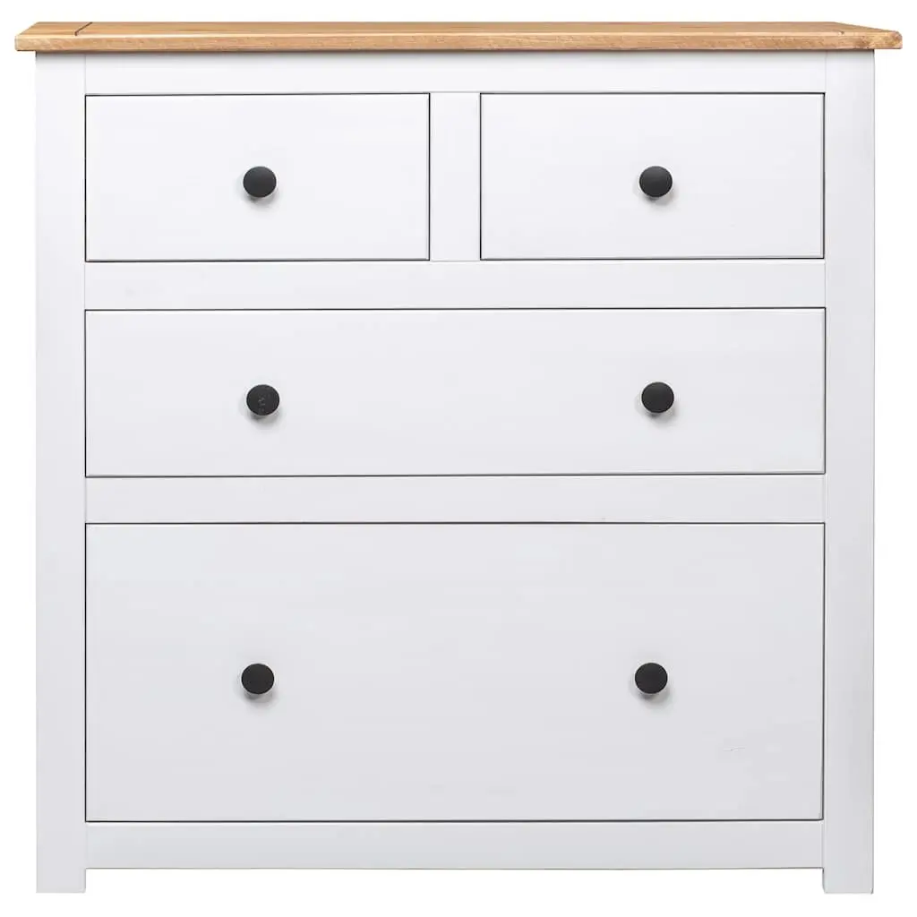 White Wooden Sideboard Storage Cabinet 4 Drawers Rustic Home Furniture Organiser