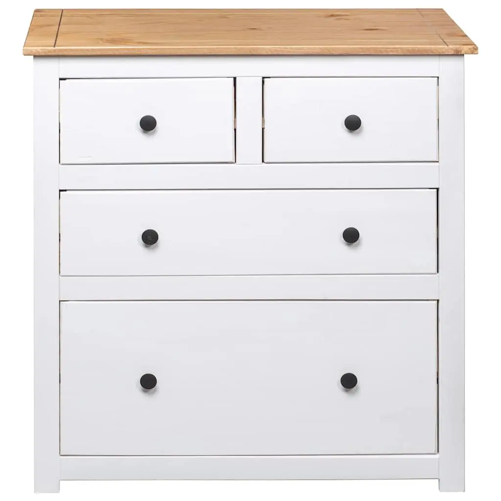 White Wooden Sideboard Storage Cabinet 4 Drawers Rustic Home Furniture Organiser