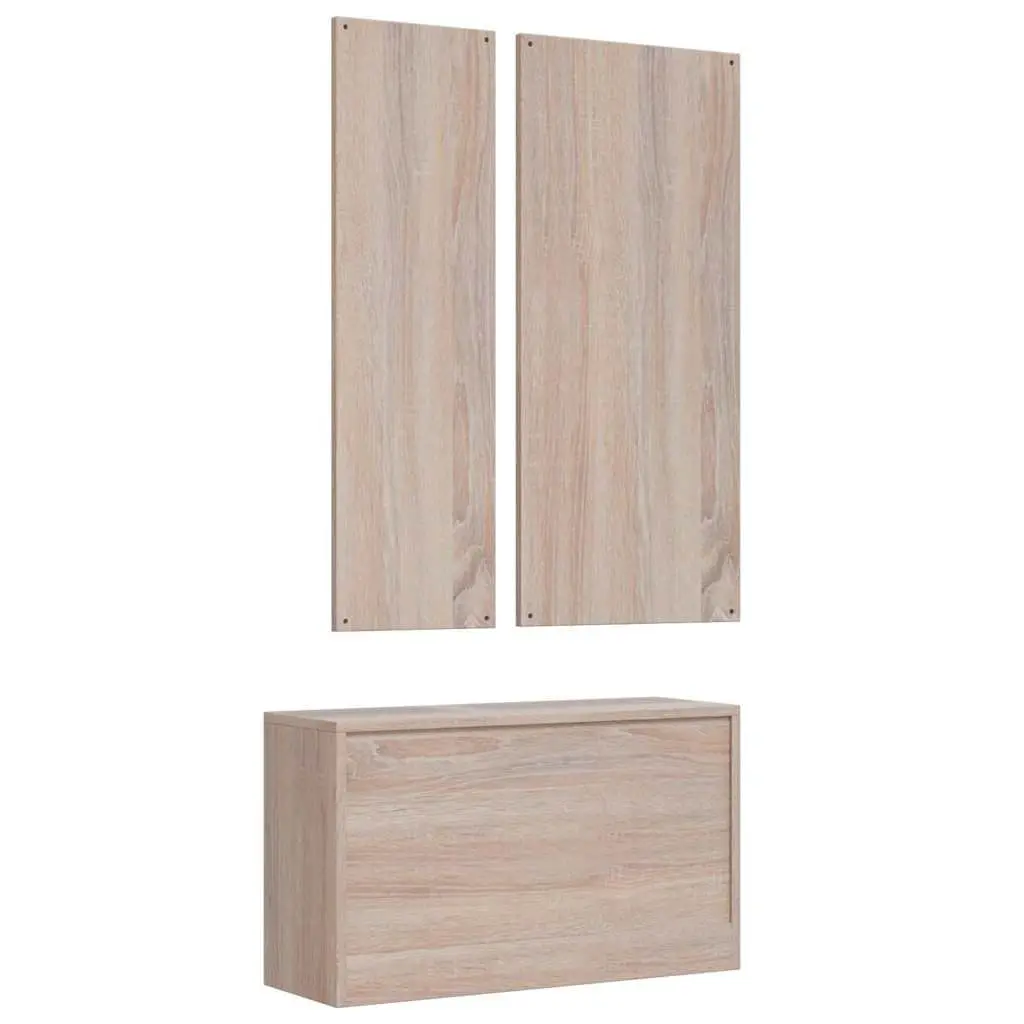 3-Door Wardrobe Solid Pinewood Grey Storage Cabinet Cupboard with Shelves Hanger Bar