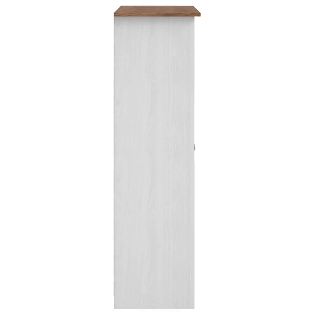 3-Door Wardrobe Solid Pinewood White Storage Cabinet Bedroom Furniture 118 x 50 x 1715 cm