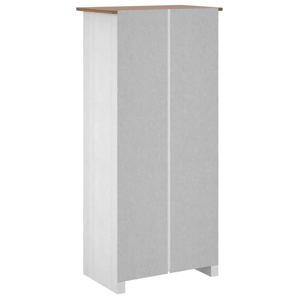Wardrobe Solid Pine Storage Cabinet 80W x 50D x 171.5H cm White