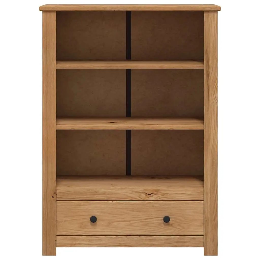 Wooden Bookshelf Rustic Solid Pine 80x35x110 cm Brown Storage Unit with Drawer