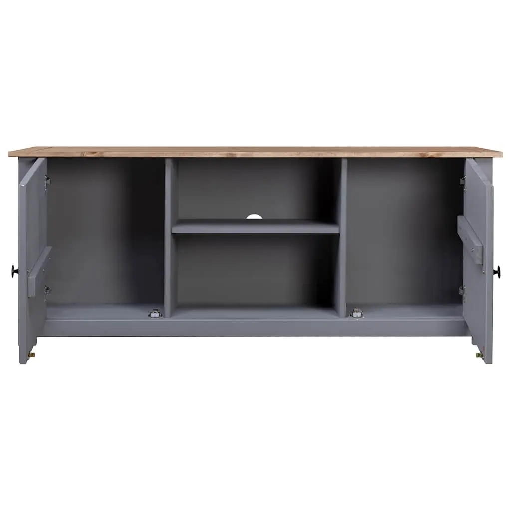 TV Cabinet Grey Wooden Storage Unit Living Room Media Console Stand 120x40x50cm