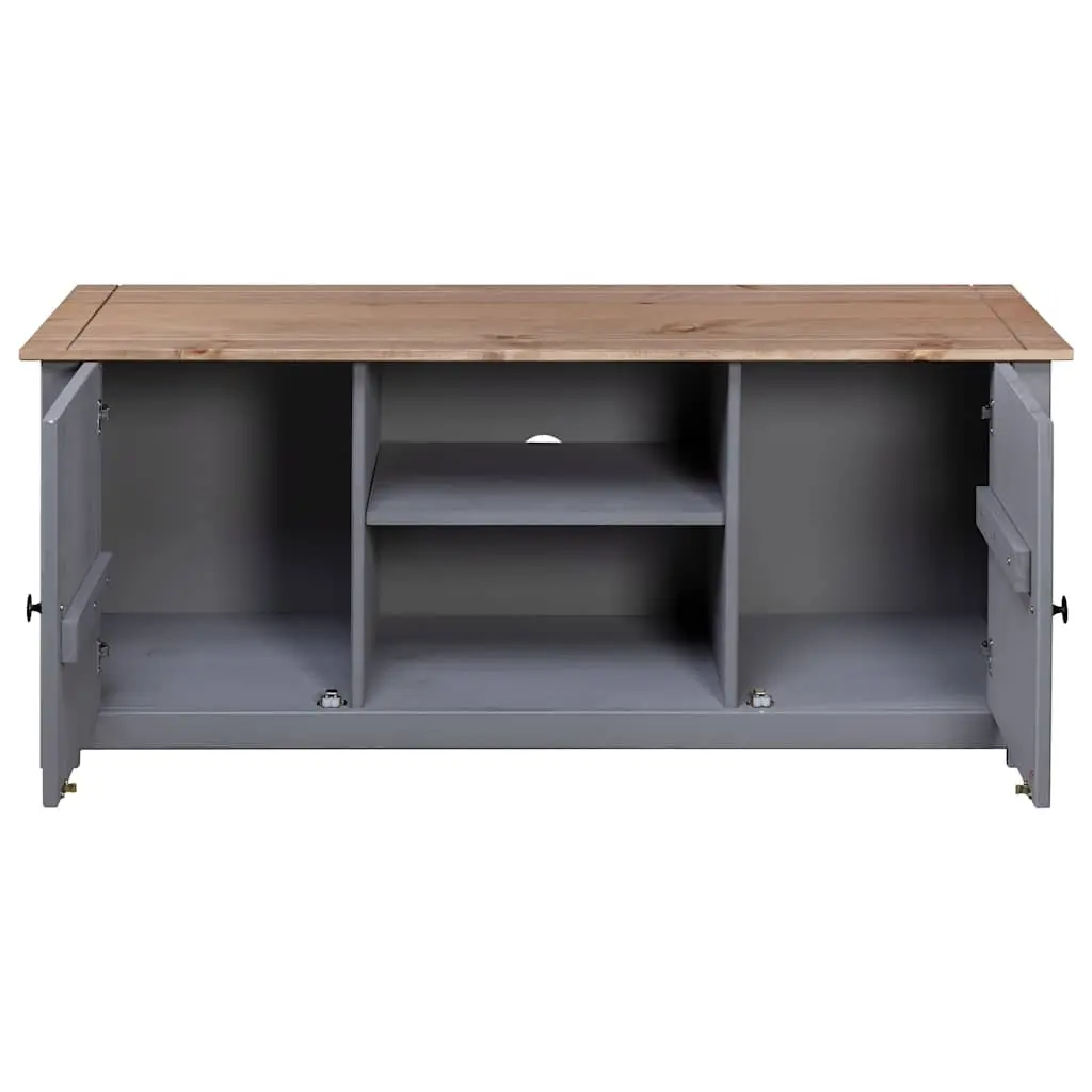 TV Cabinet Grey Wooden Storage Unit Living Room Media Console Stand 120x40x50cm