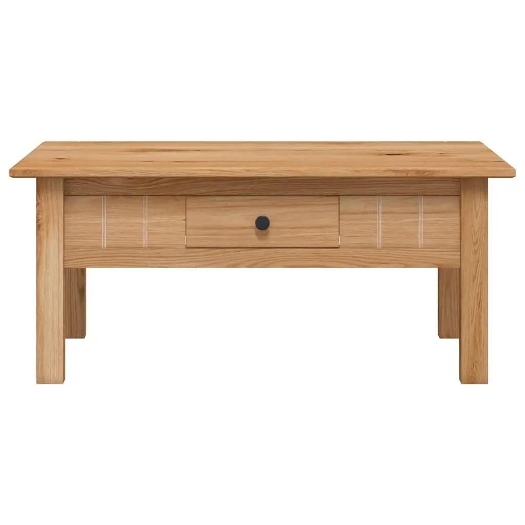 Solid Pine Wood Coffee Table with Drawer