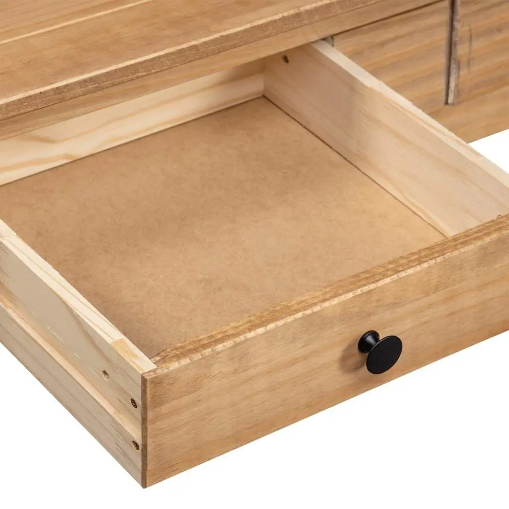 Solid Pine Wood Coffee Table with Drawer