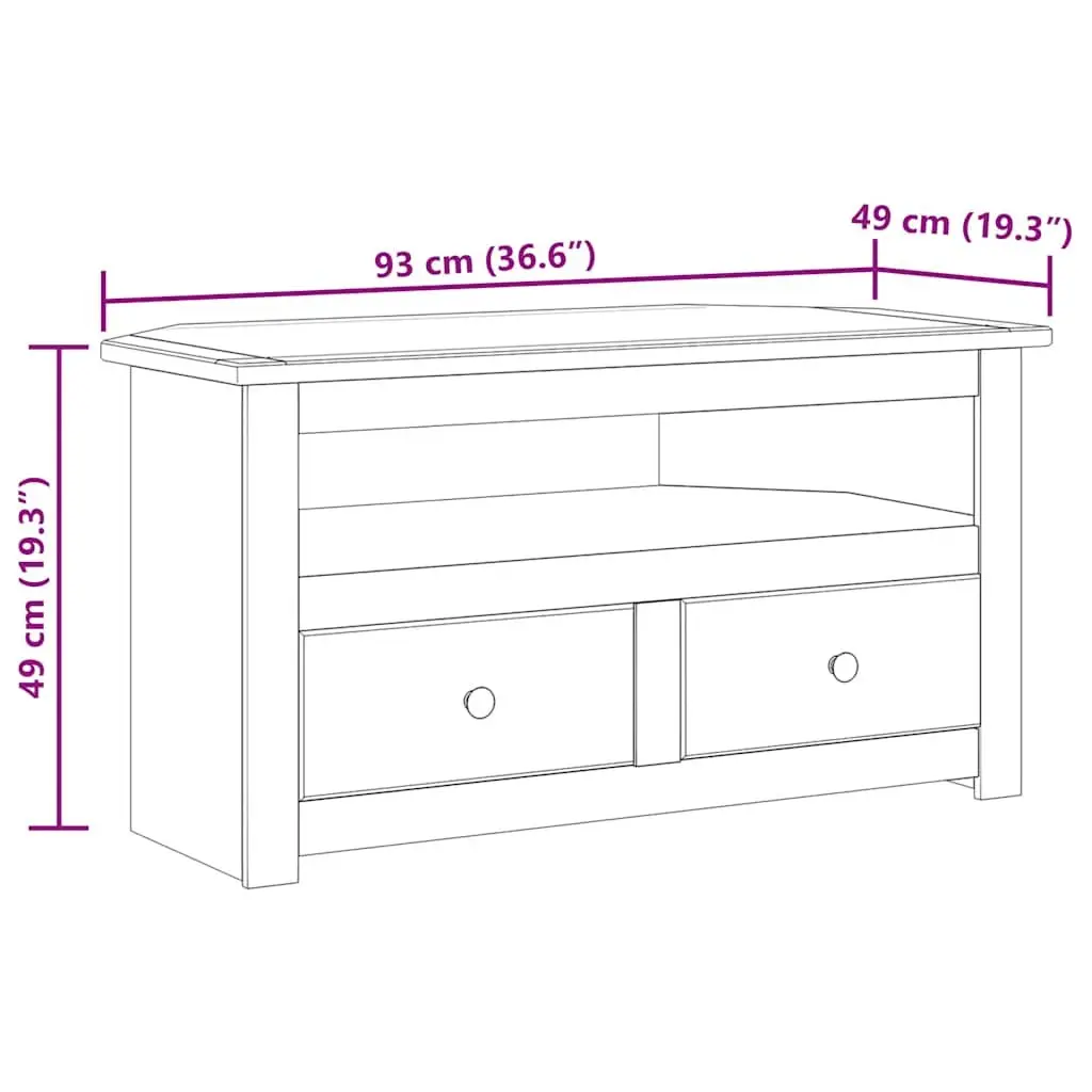 Corner TV Cabinet White Modern Living Room Storage Unit with Drawers