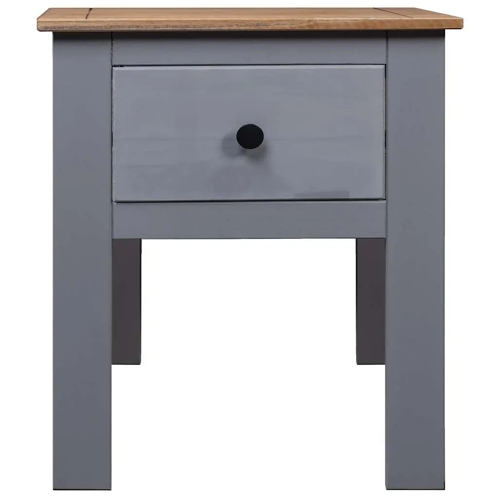 Bedside Table Solid Pinewood Grey 46x40x57cm Nightstand Drawer Storage Furniture