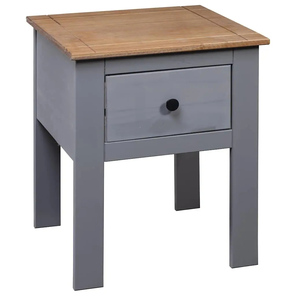 Bedside Table Solid Pinewood Grey 46x40x57cm Nightstand Drawer Storage Furniture