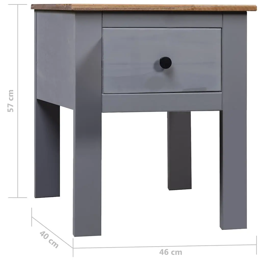Bedside Table Solid Pinewood Grey 46x40x57cm Nightstand Drawer Storage Furniture