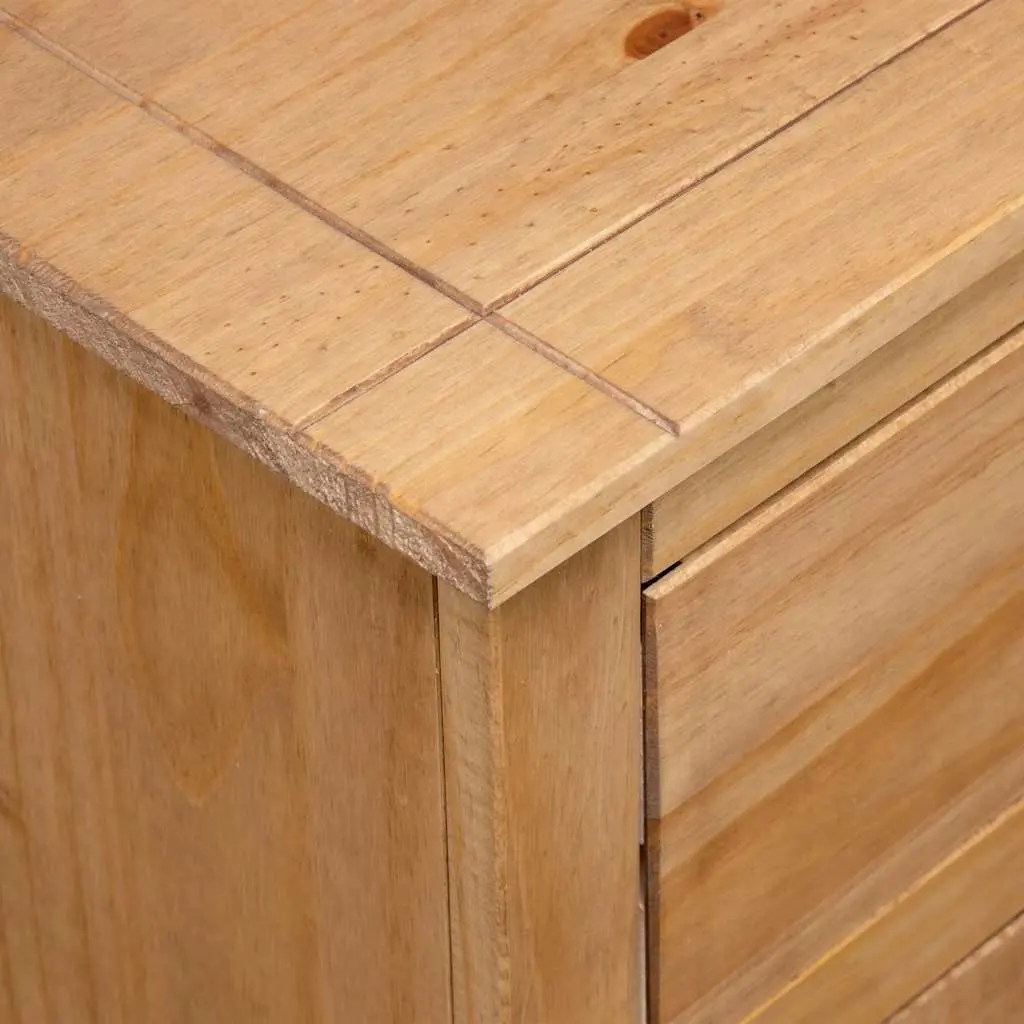 Solid Pinewood Sideboard 93x40x80 cm Brown 2 Drawers 2 Doors