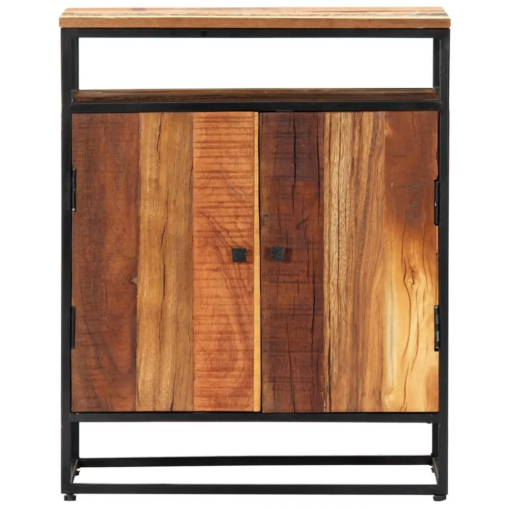 Reclaimed Wood Side Cabinet Brown 60x35x76cm with 2 Doors and Shelf for Organised Storage