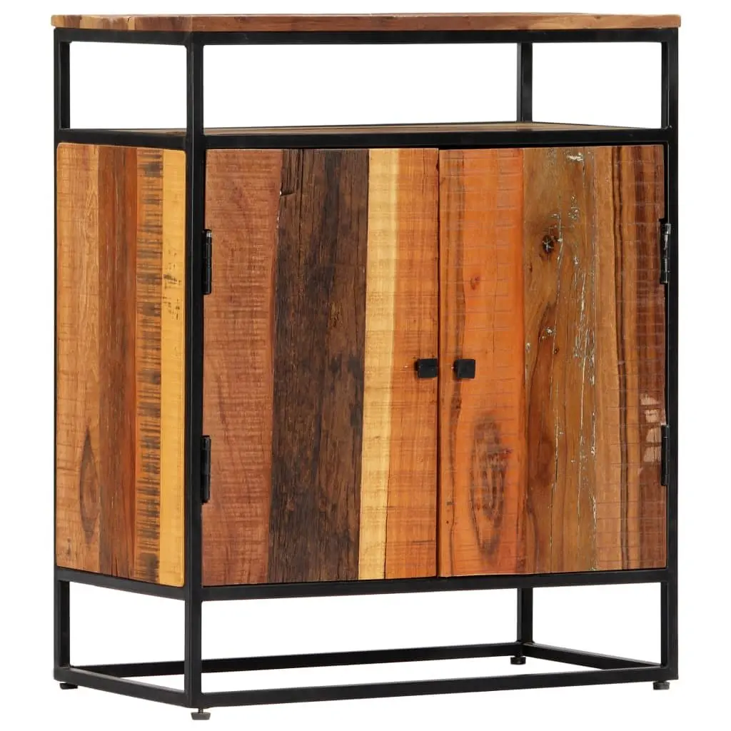 Reclaimed Wood Side Cabinet Brown 60x35x76cm with 2 Doors and Shelf for Organised Storage