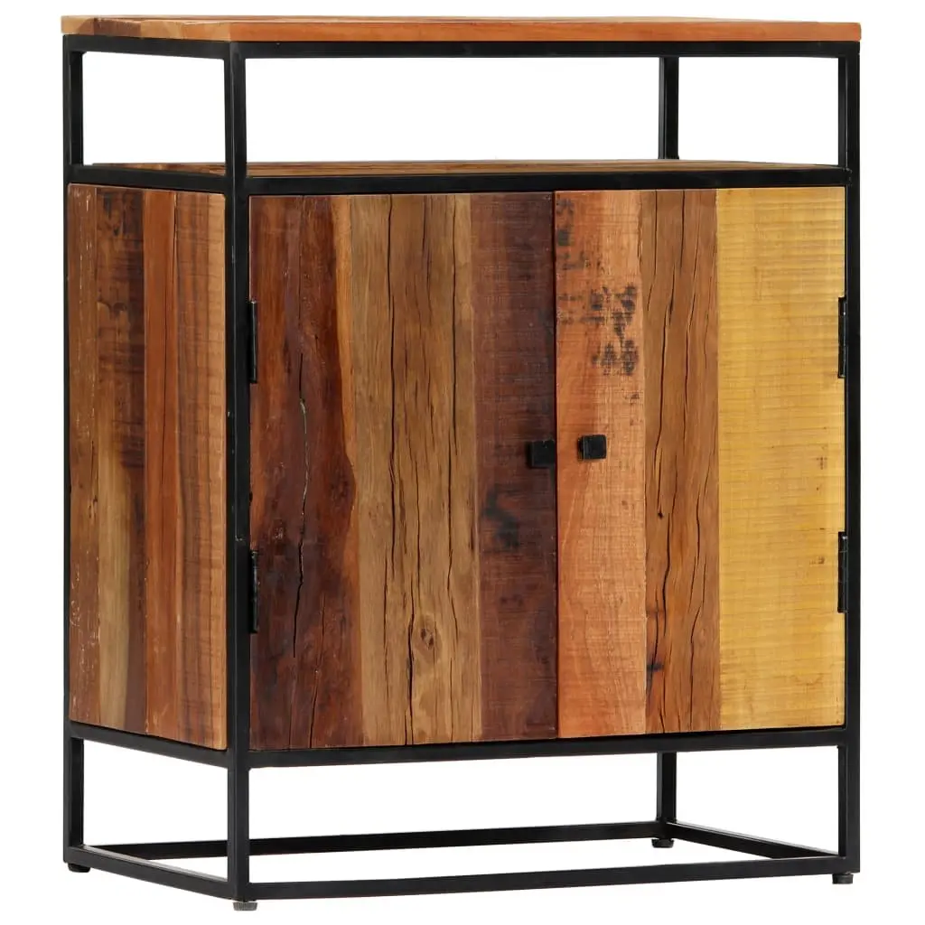 Reclaimed Wood Side Cabinet Brown 60x35x76cm with 2 Doors and Shelf for Organised Storage