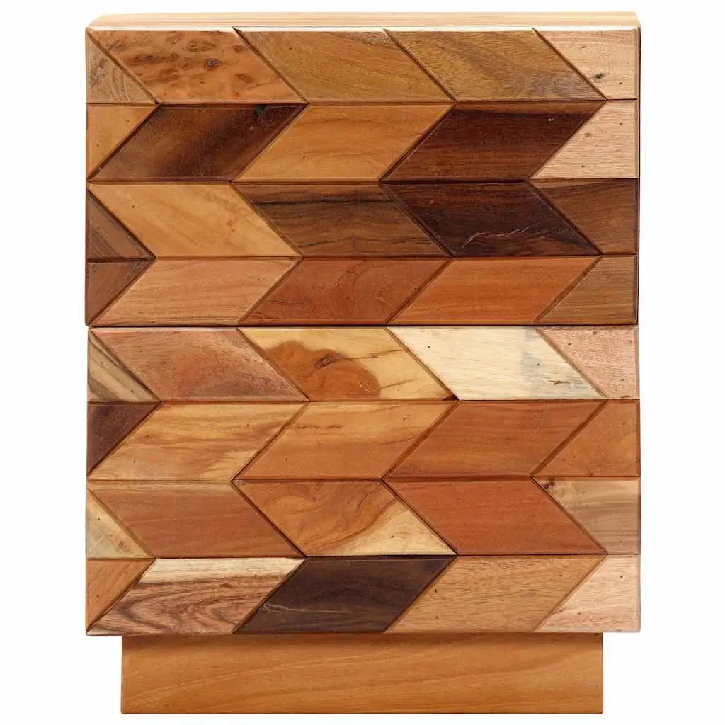 Reclaimed Wood Bedside Table Brown Nightstand with 2 Drawers 40x30x50 cm