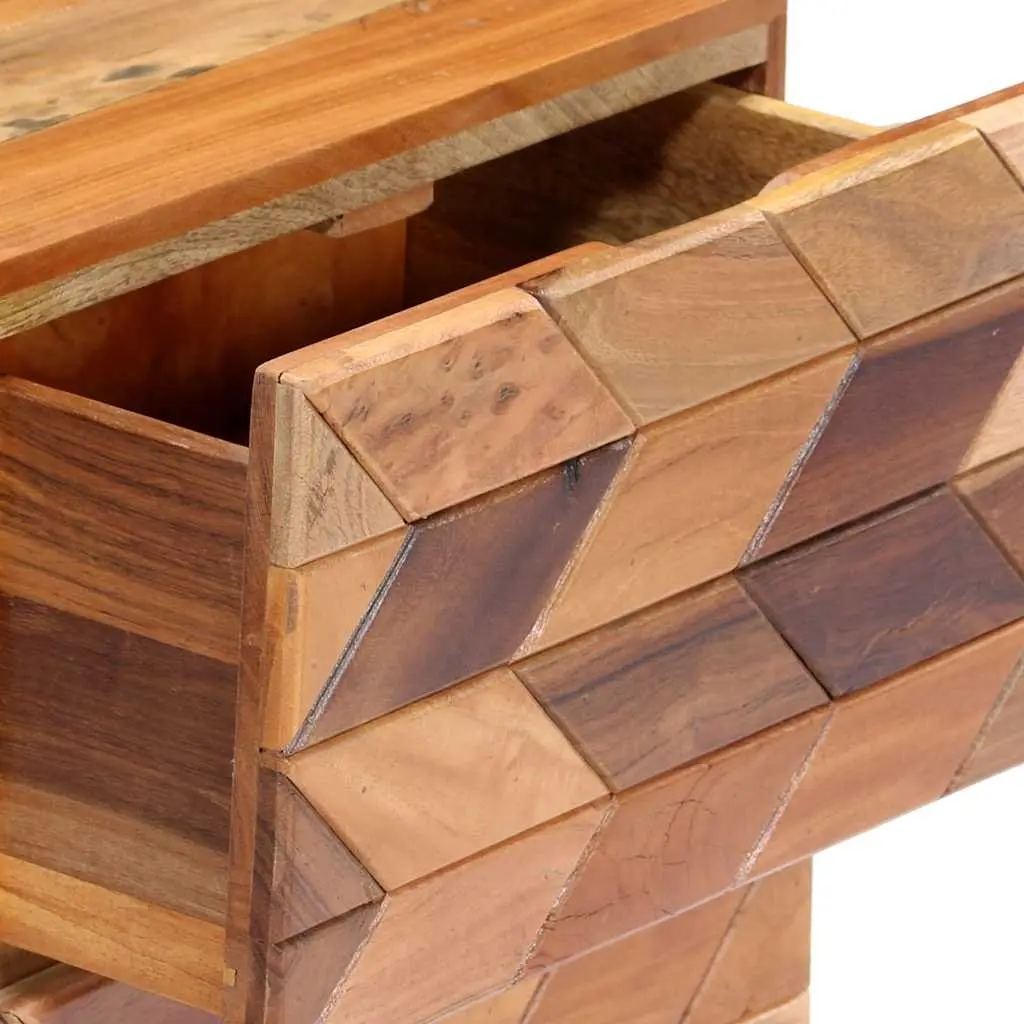 Reclaimed Wood Bedside Table Brown Nightstand with 2 Drawers 40x30x50 cm