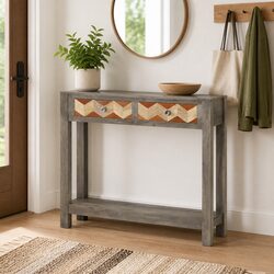 Grey Console Table for Entryways 86x30x76cm