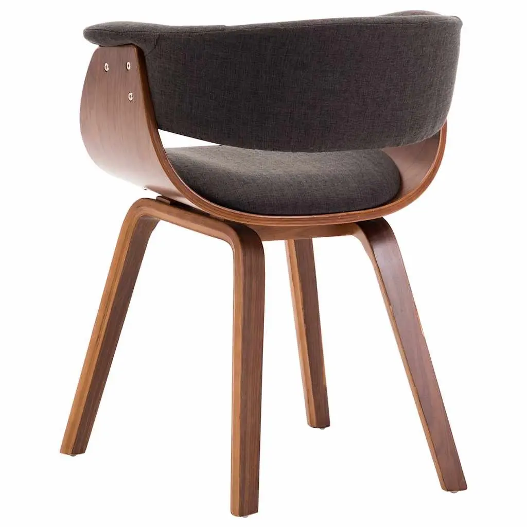 Dining Chair Bent Wood Frame Fabric Upholstered Ergonomic Grey