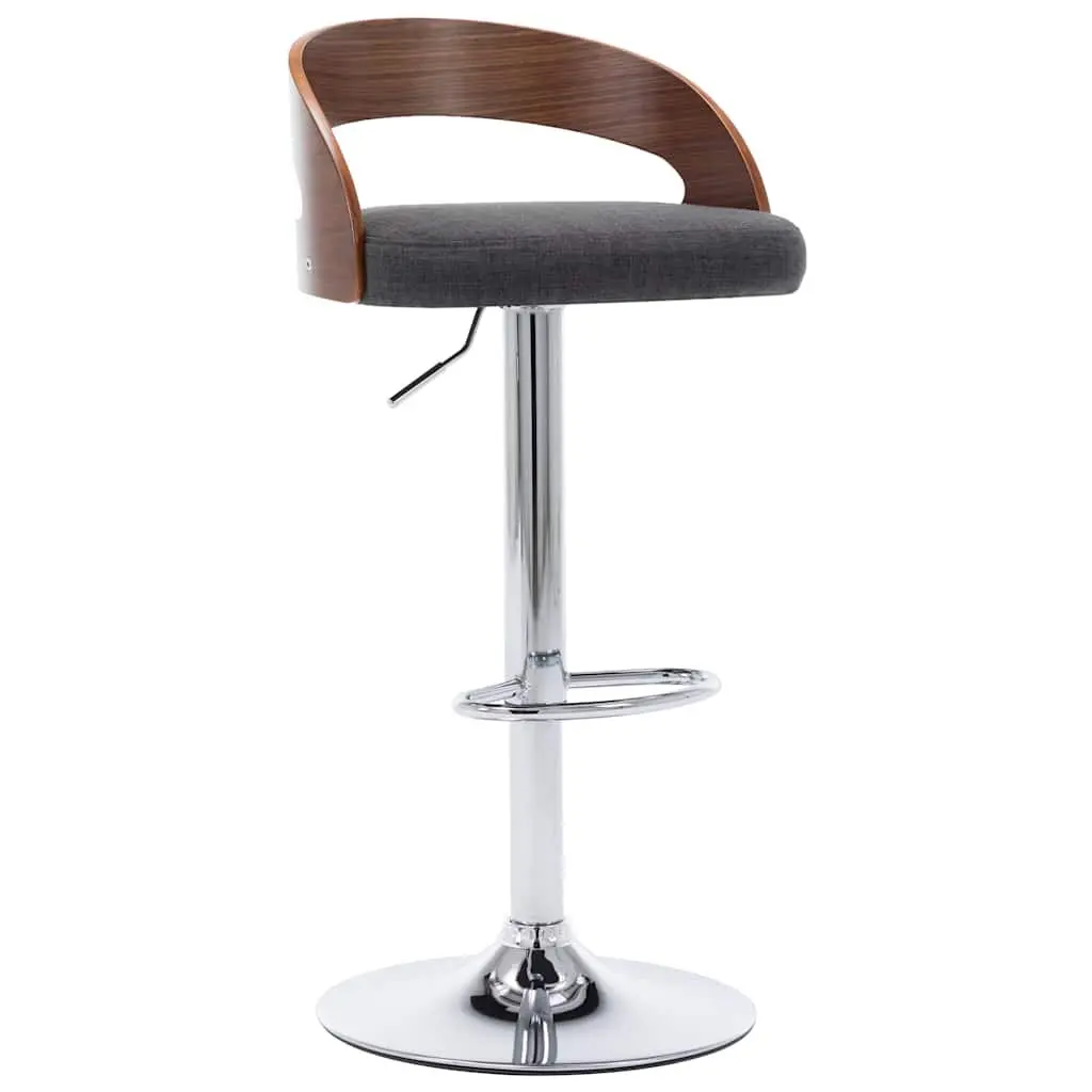 Grey Fabric Bar Stools Set of 2 for Home Use