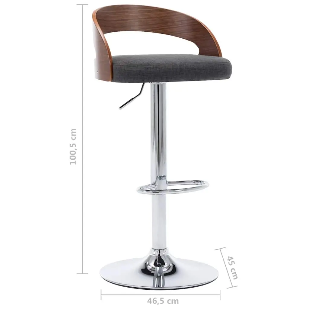 Grey Fabric Bar Stools Set of 2 for Home Use