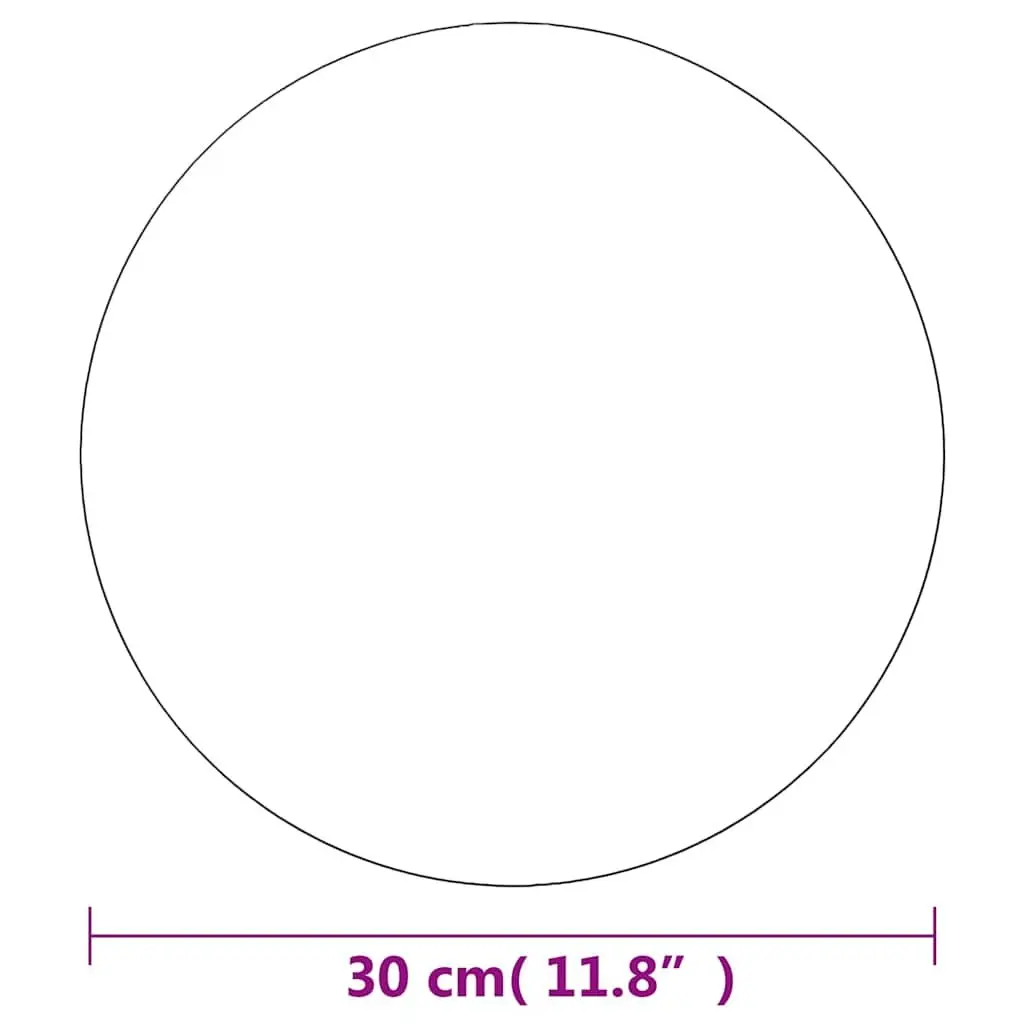 30cm Round Wall Mirror, Frameless Silver Glass for Home Use