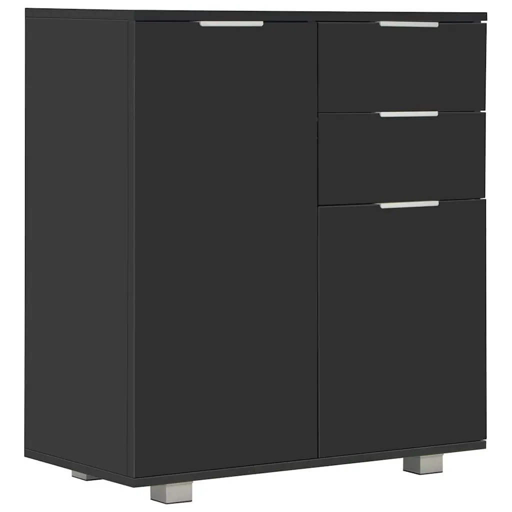 High Gloss Black Storage Cabinet for Home Use