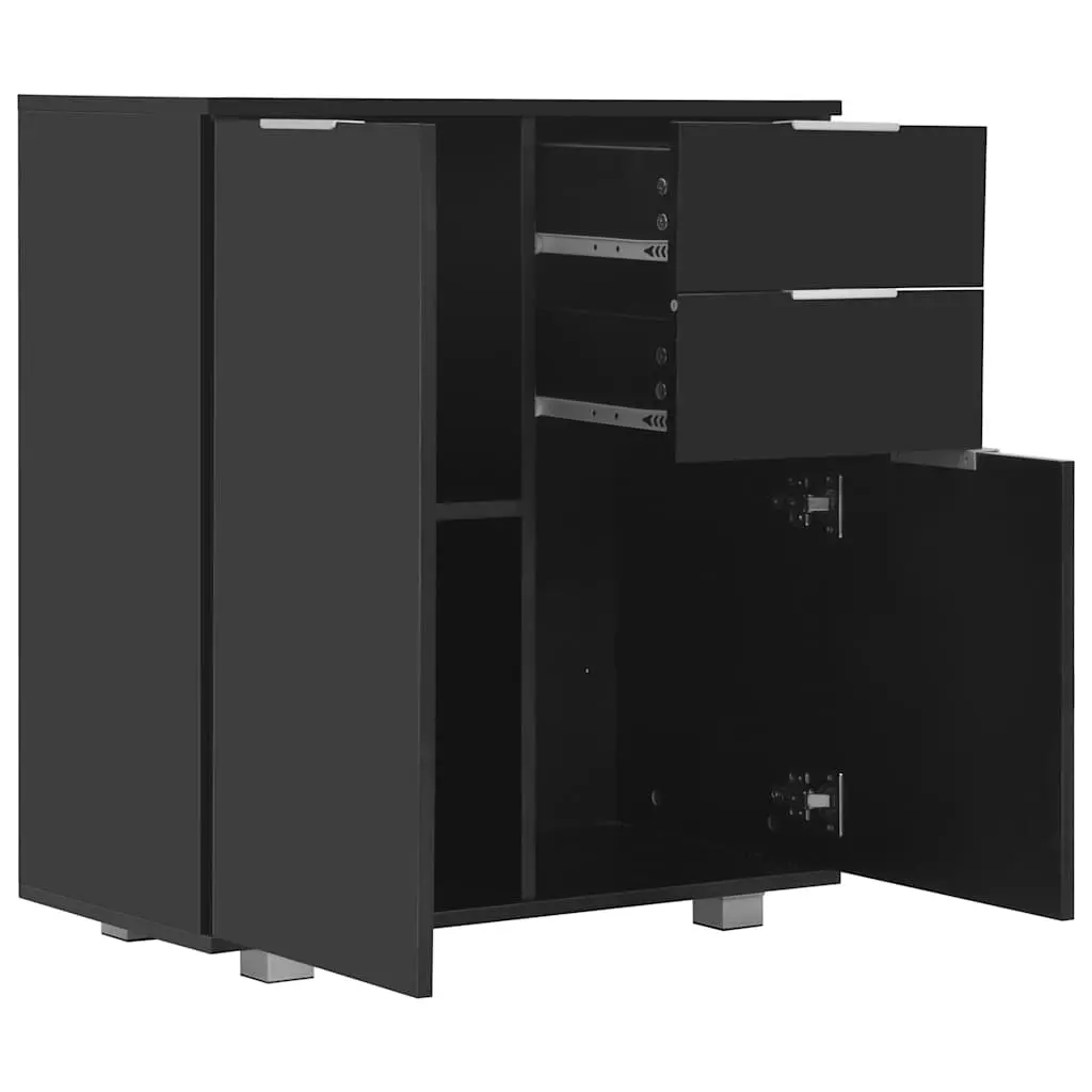 High Gloss Black Storage Cabinet for Home Use