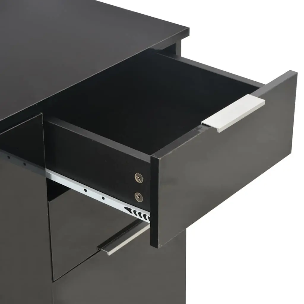 High Gloss Black Storage Cabinet for Home Use