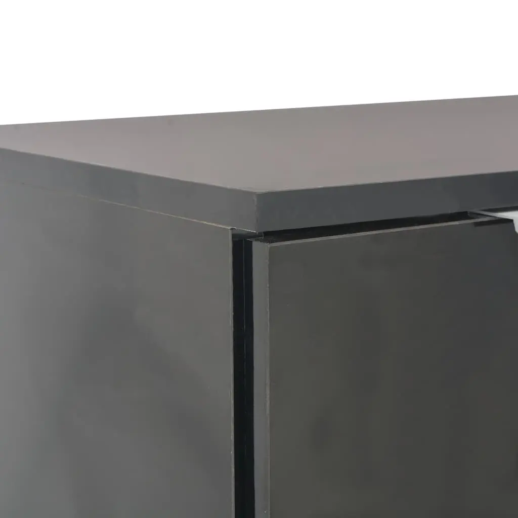 Sideboard Storage Cabinet Engineered Wood 107x35x80.5cm High Gloss Black
